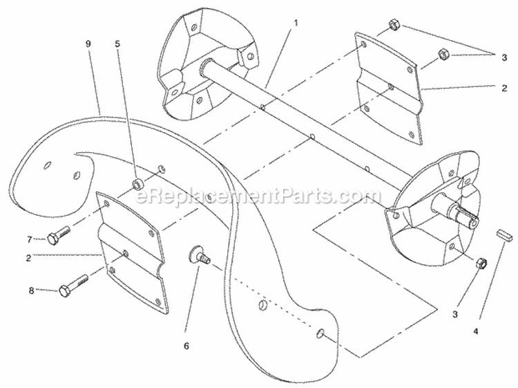 Rotor Assembly Diagram and Parts List for 28222 7900001-7999999 - 1997 Lawn Boy Snow Blower